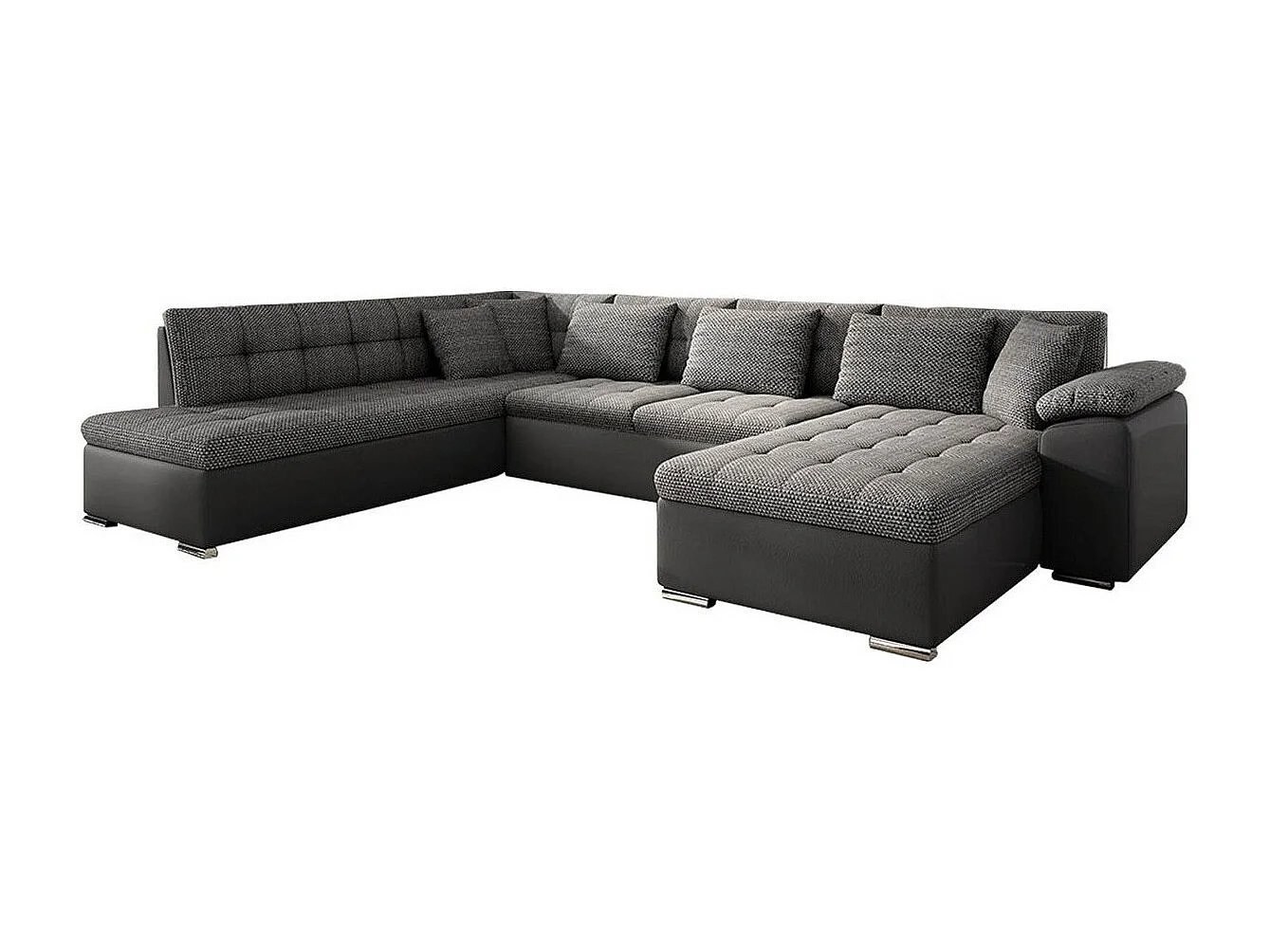 Sofá rinconero Comfivo 114, Gris, Función de descanso, Almacenaje, 348x205x76cm