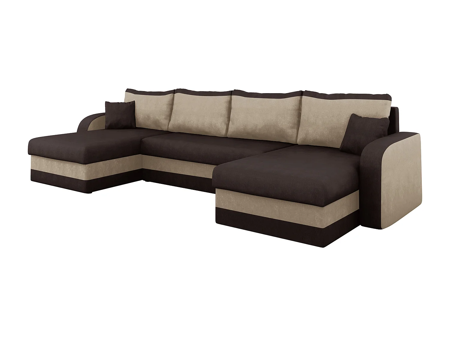 Canapé d'angle Comfivo 233, Marron, Fonction de couchage, Boîte de literie, 304x140x80cm