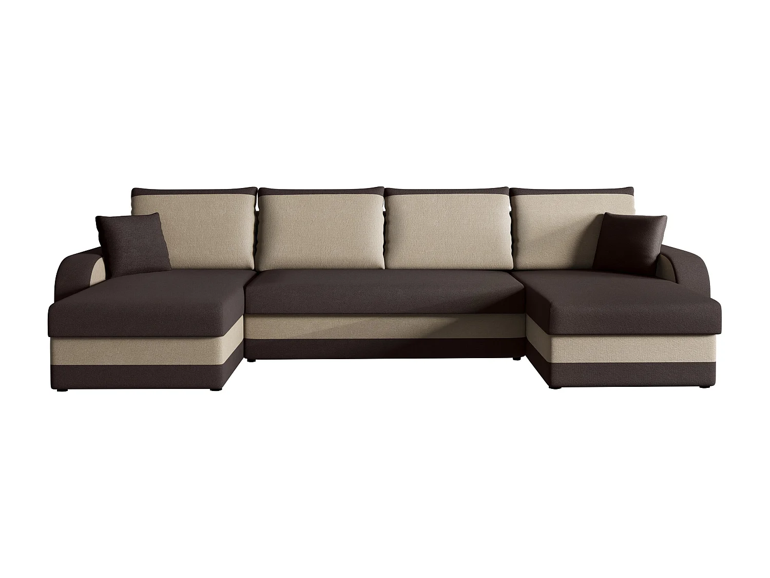 Canapé d'angle Comfivo 233, Marron, Fonction de couchage, Boîte de literie, 304x140x80cm