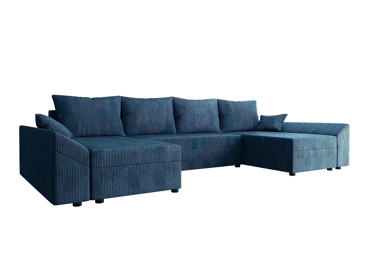 Sofá rinconero Memphis 105, Azul, Función de descanso, Almacenaje