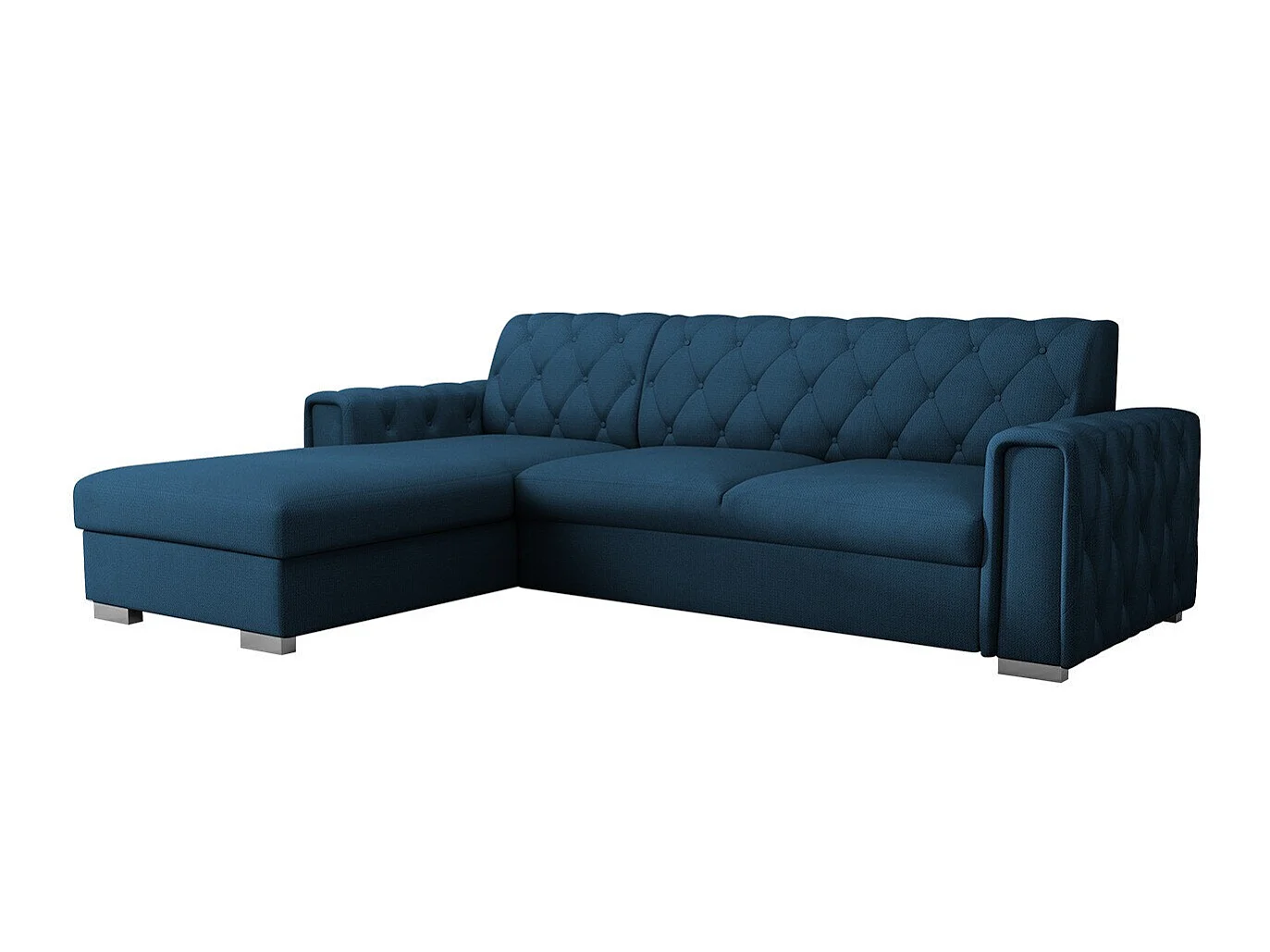 Sofá rinconero Columbus 203, Azul, Función de descanso, Almacenaje