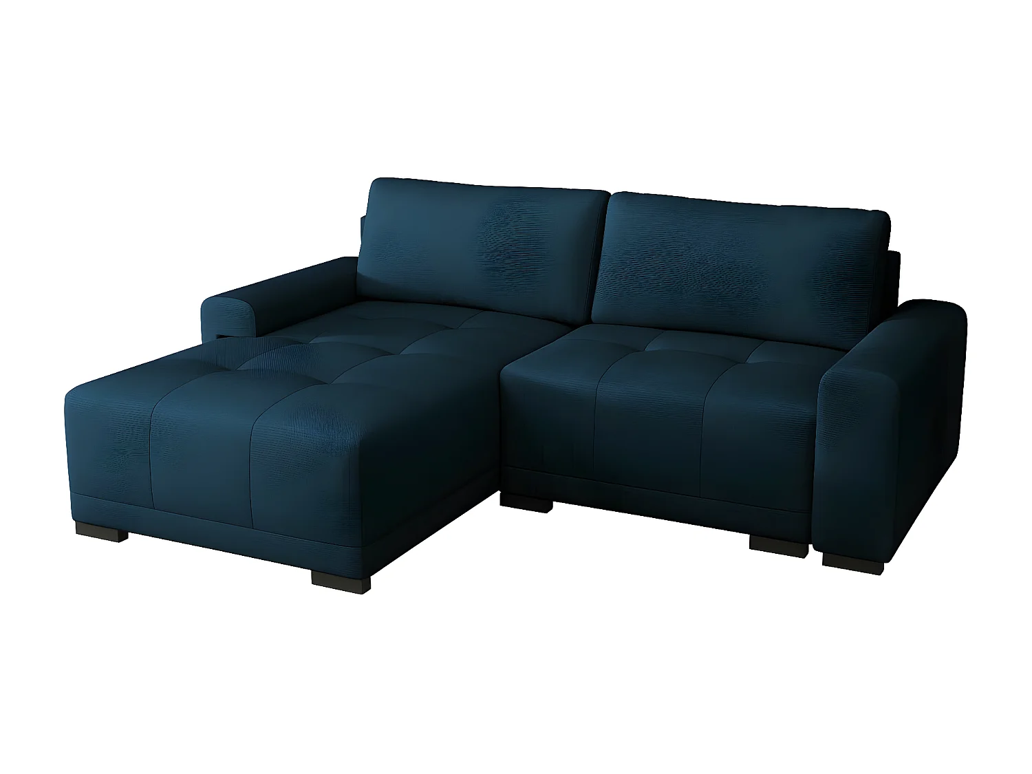 Canapé d'angle Columbus 183, Bleu, Fonction de couchage, Boîte de literie, 237x180x75cm