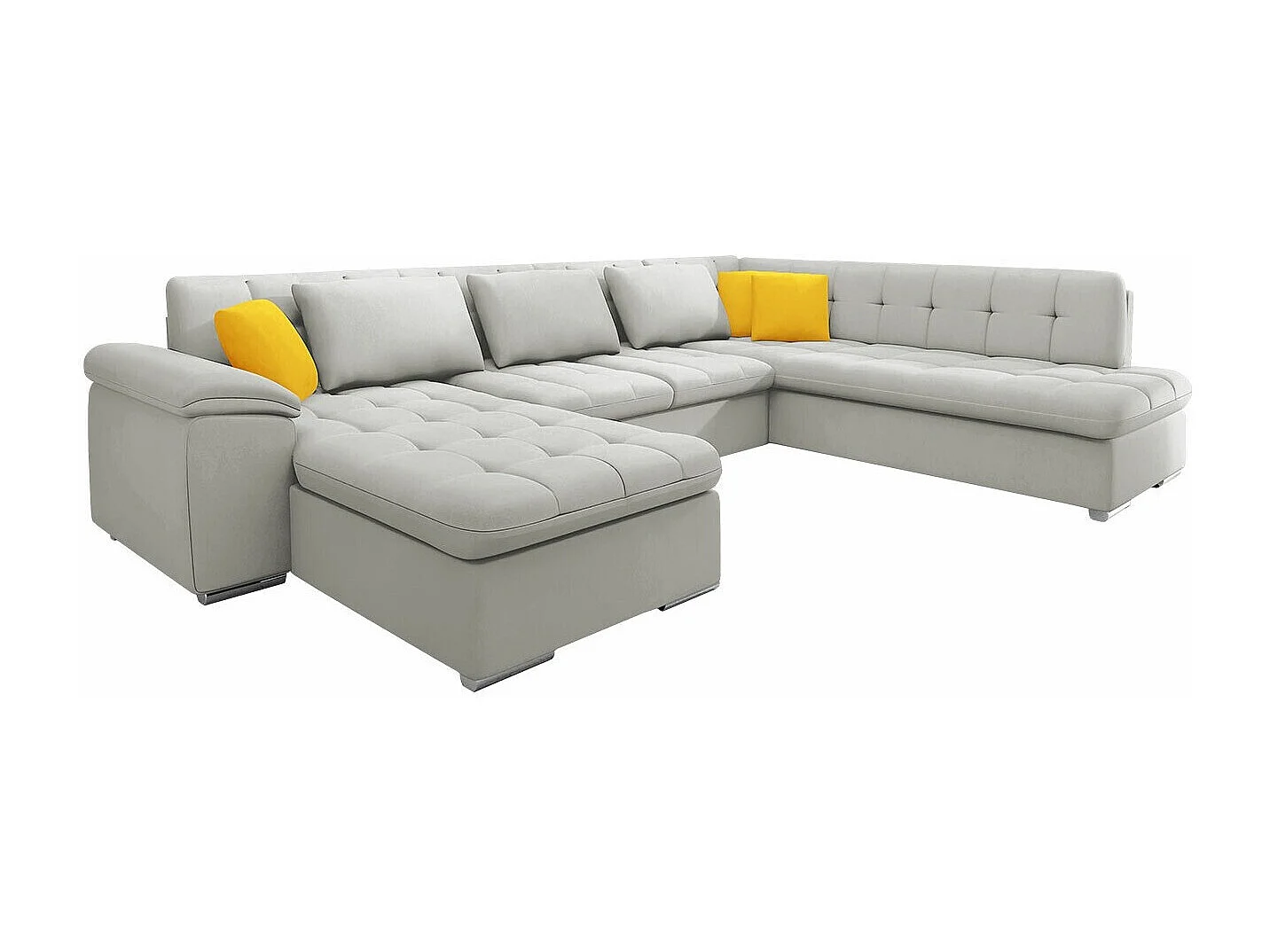 Sofá rinconero Comfivo 180, Gris, Función de descanso, 348x205x76cm