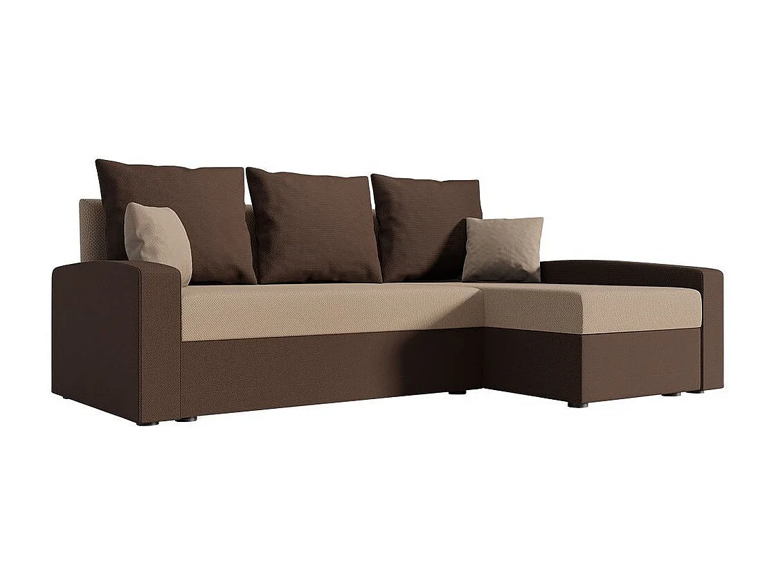 Sofá rinconero Memphis 122, Marrón, Función de descanso, Almacenaje, 232x139x83cm