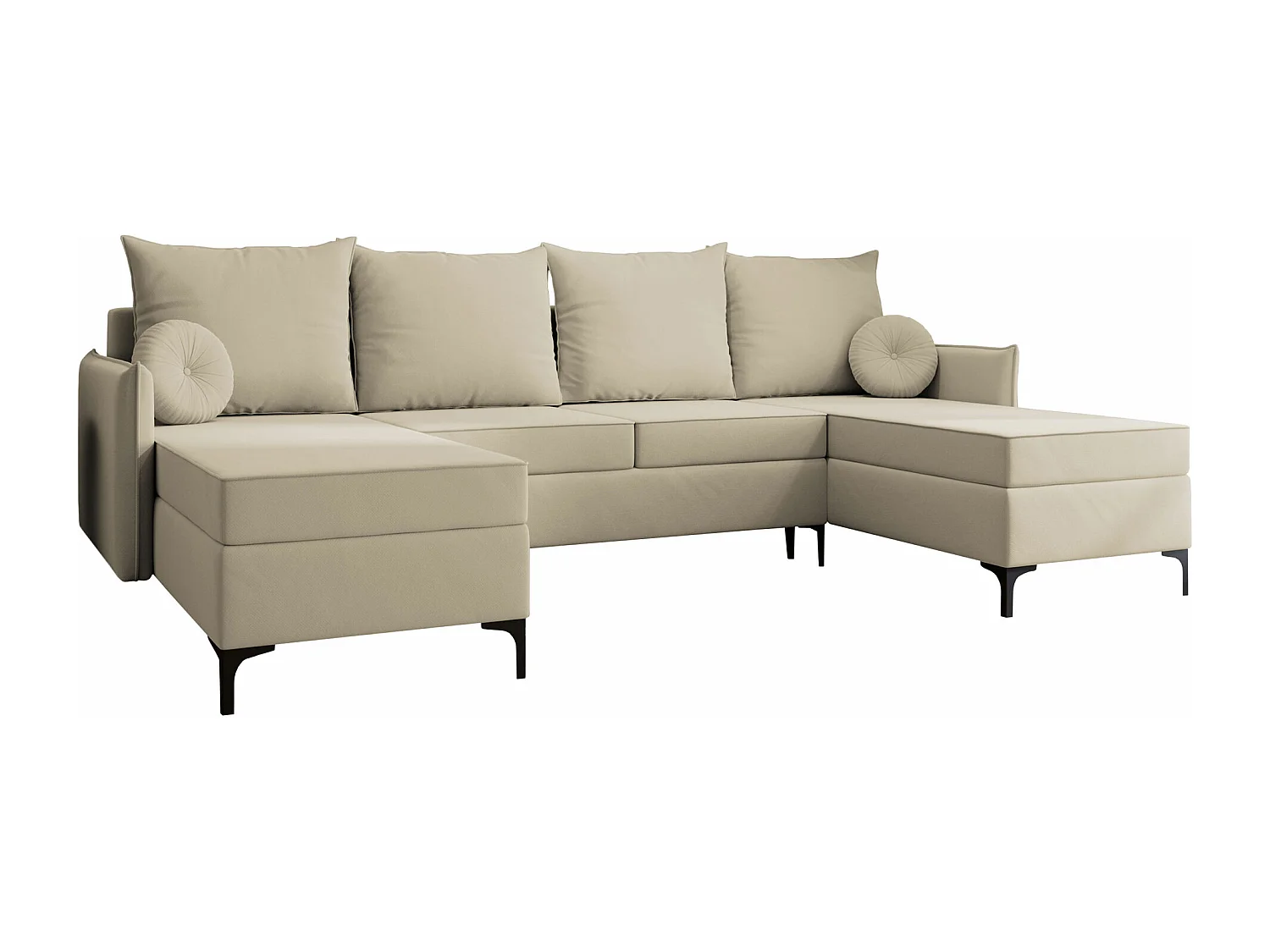 Canapé d'angle Clovis 111, Brun clair, Disponible, 281x168x101cm