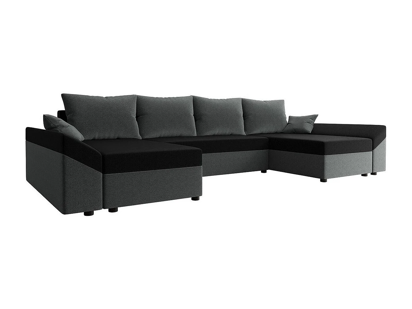 Canapé d'angle Memphis 131, Gris, Fonction de couchage, Boîte de literie, 317x140x82cm