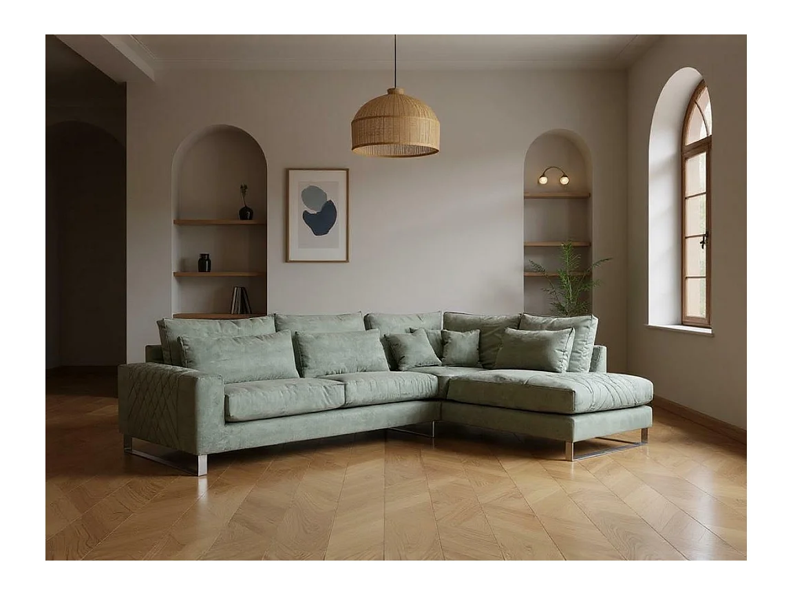Sofá rinconero Kingsport 112, Gris, 314x224x90cm