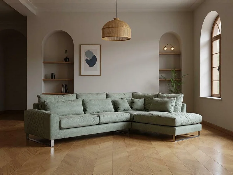 Sofá rinconero Kingsport 112, Gris, 314x224x90cm