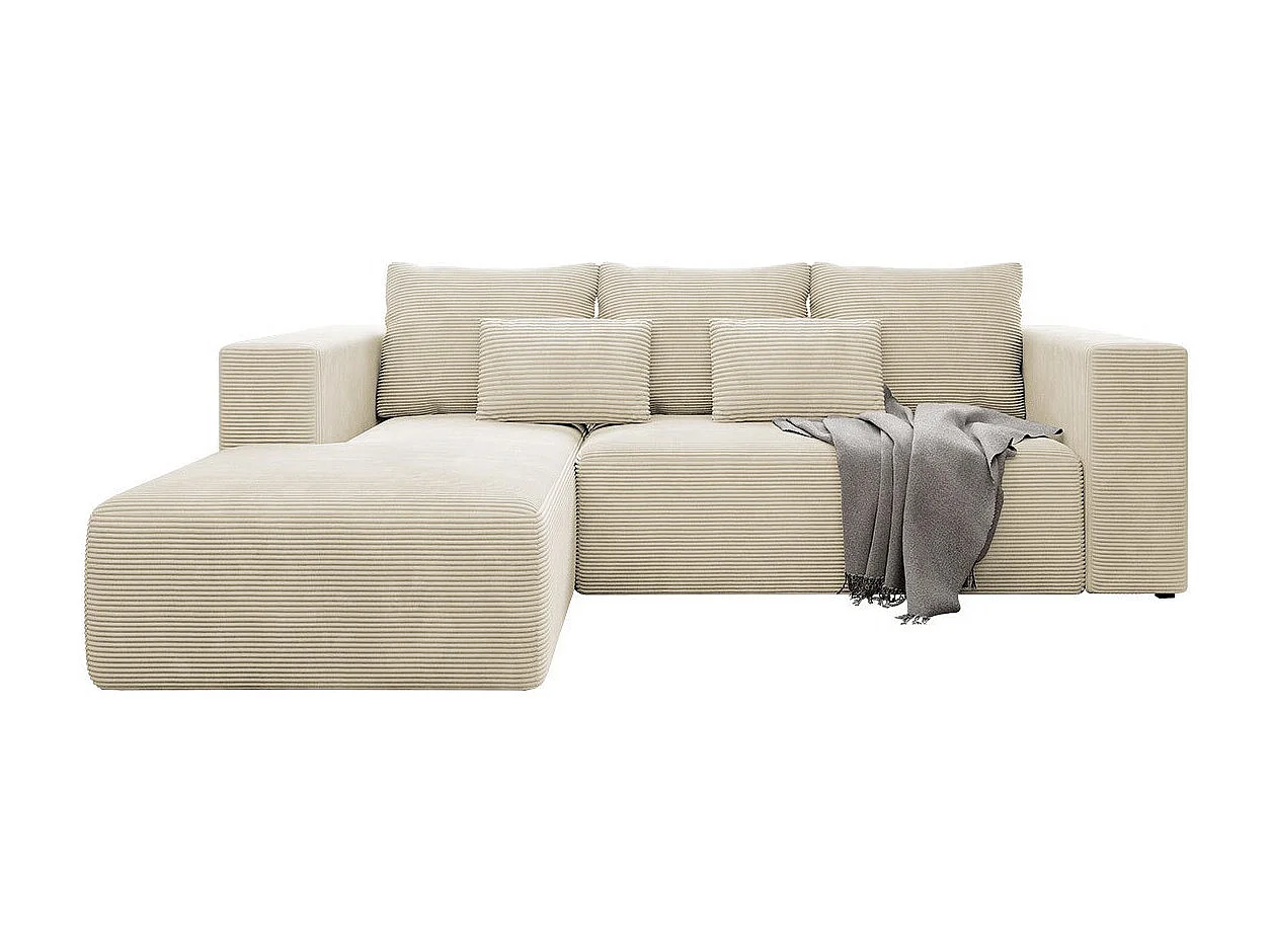 Canapé d'angle Arvada 116, Brun clair, Fonction de couchage, Boîte de literie, 255x161cm