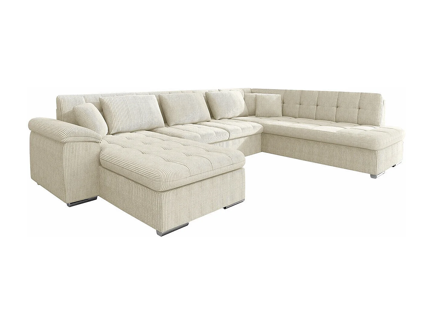 Sofá rinconero Comfivo 128, De color marrón claro, Función de descanso, 348x205x76cm