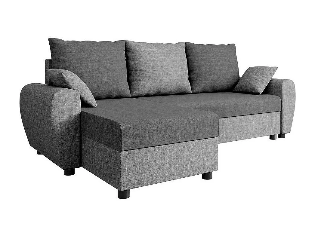 Sofá rinconero Memphis 123, Gris, Función de descanso, Almacenaje, 242x139x83cm