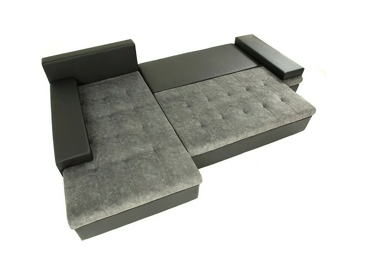 Canapé d'angle Comfivo 212, Bleu, Fonction de couchage, Boîte de literie, 274x182x83cm