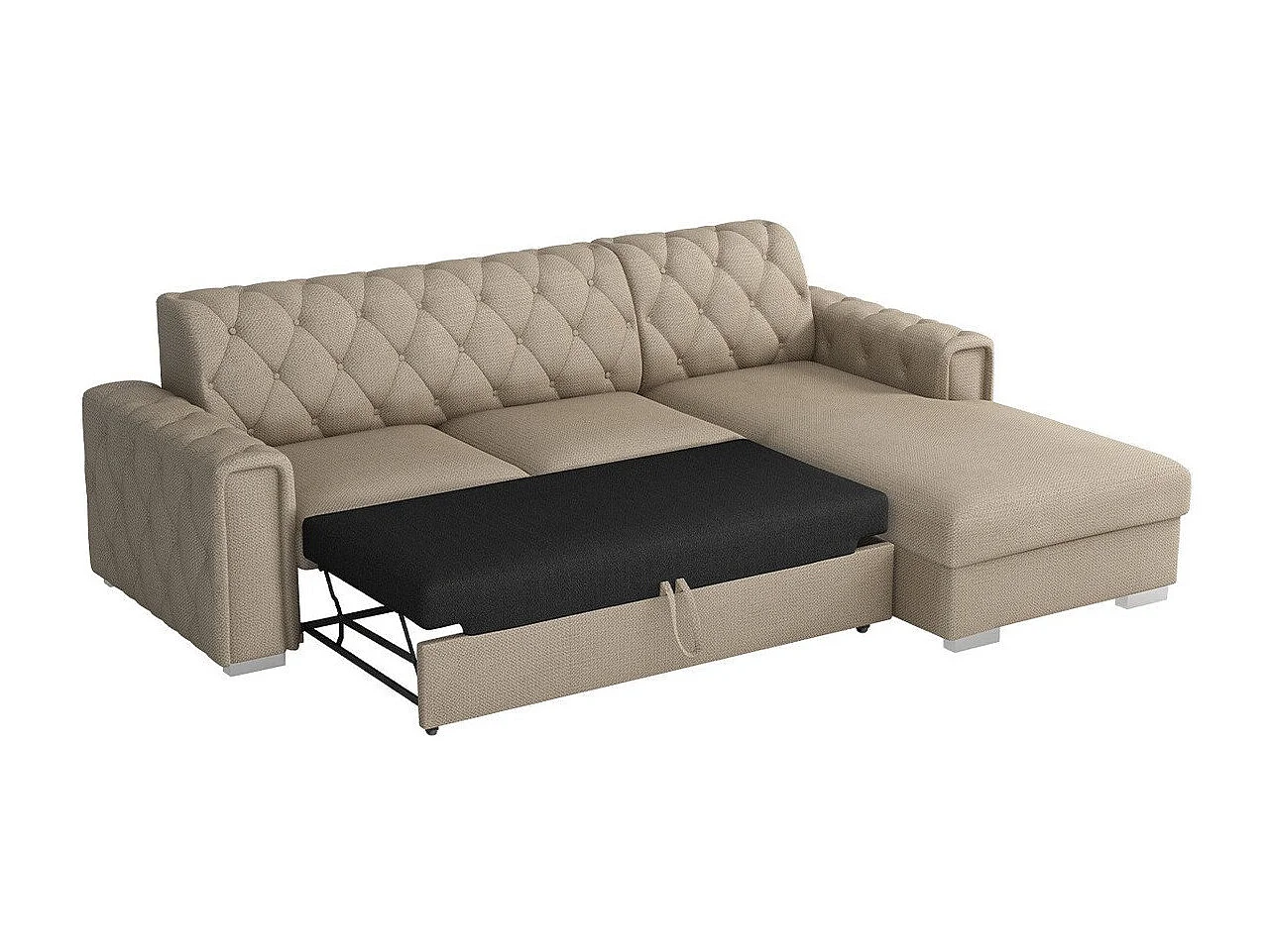 Canapé d'angle Columbus 203, Gris foncé, Disponible, 267x185x85cm