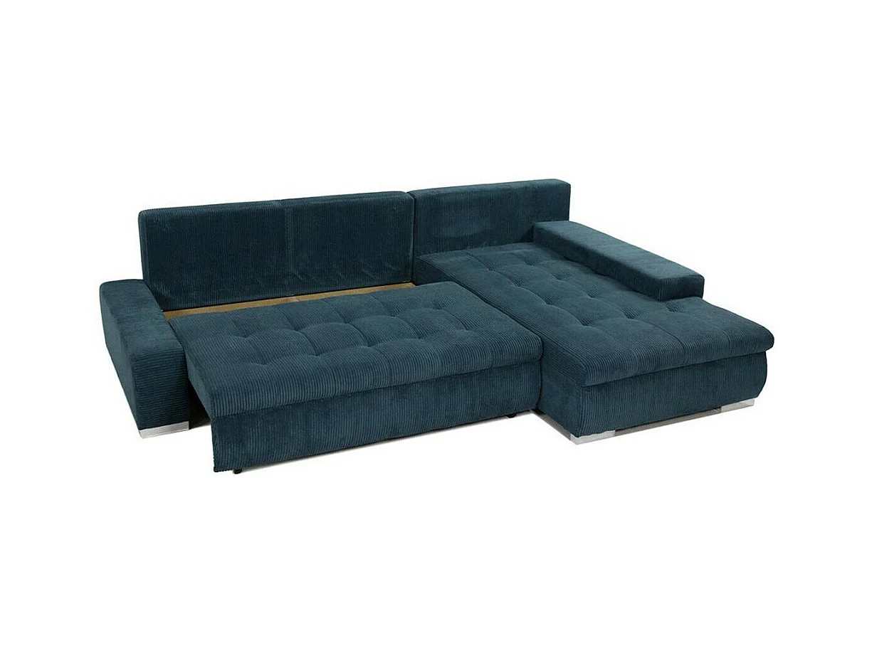 Sofá rinconero Comfivo 112, Negro, Función de descanso, Almacenaje, 265x185x85cm