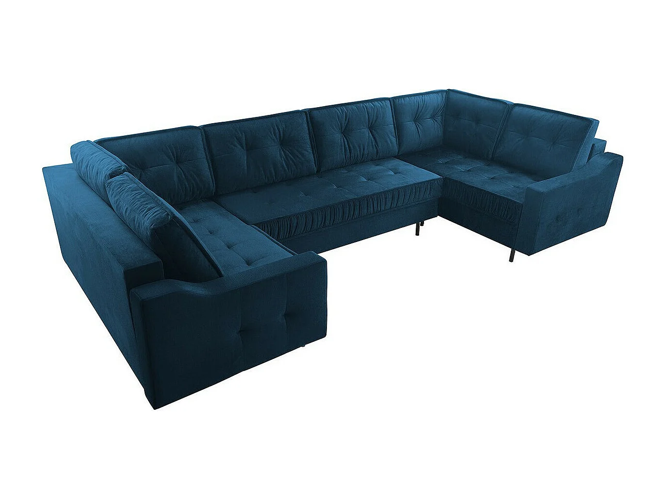 Canapé d'angle Kingsport 114, Bleu, Fonction de couchage, Boîte de literie, 365x185x105cm