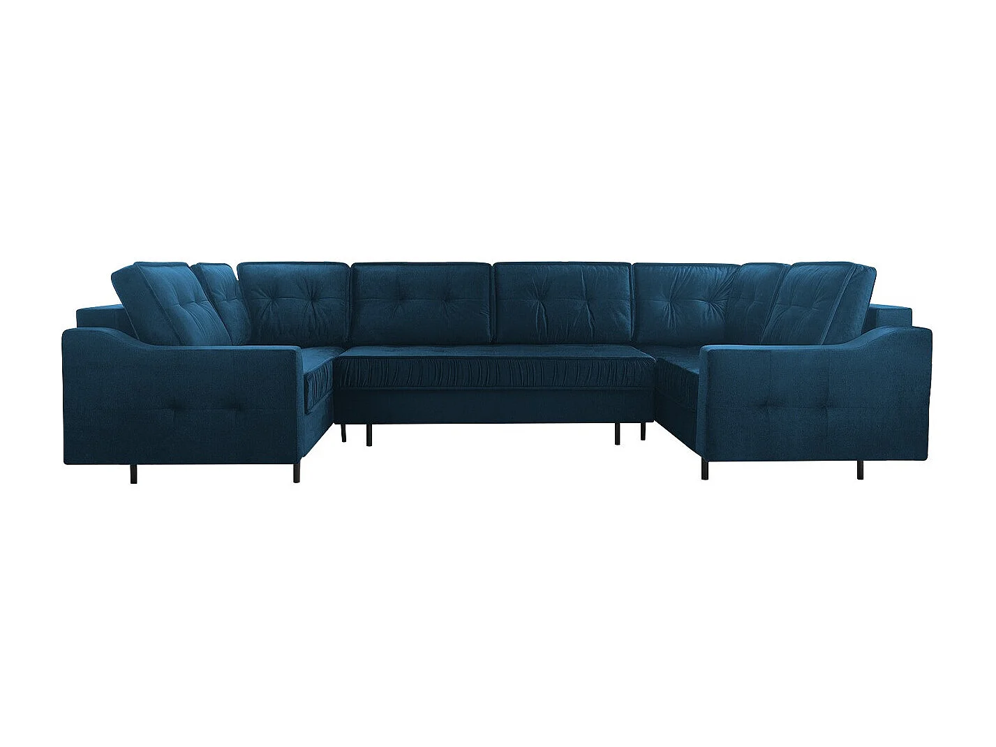 Canapé d'angle Kingsport 114, Bleu, Fonction de couchage, Boîte de literie, 365x185x105cm