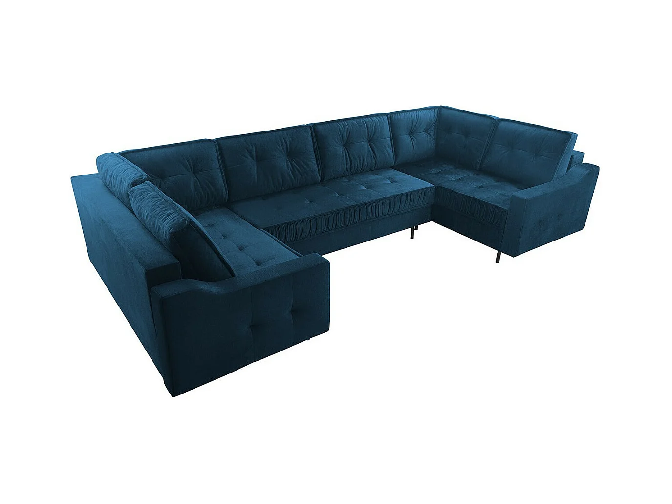Canapé d'angle Kingsport 114, Bleu, Fonction de couchage, Boîte de literie, 365x185x105cm