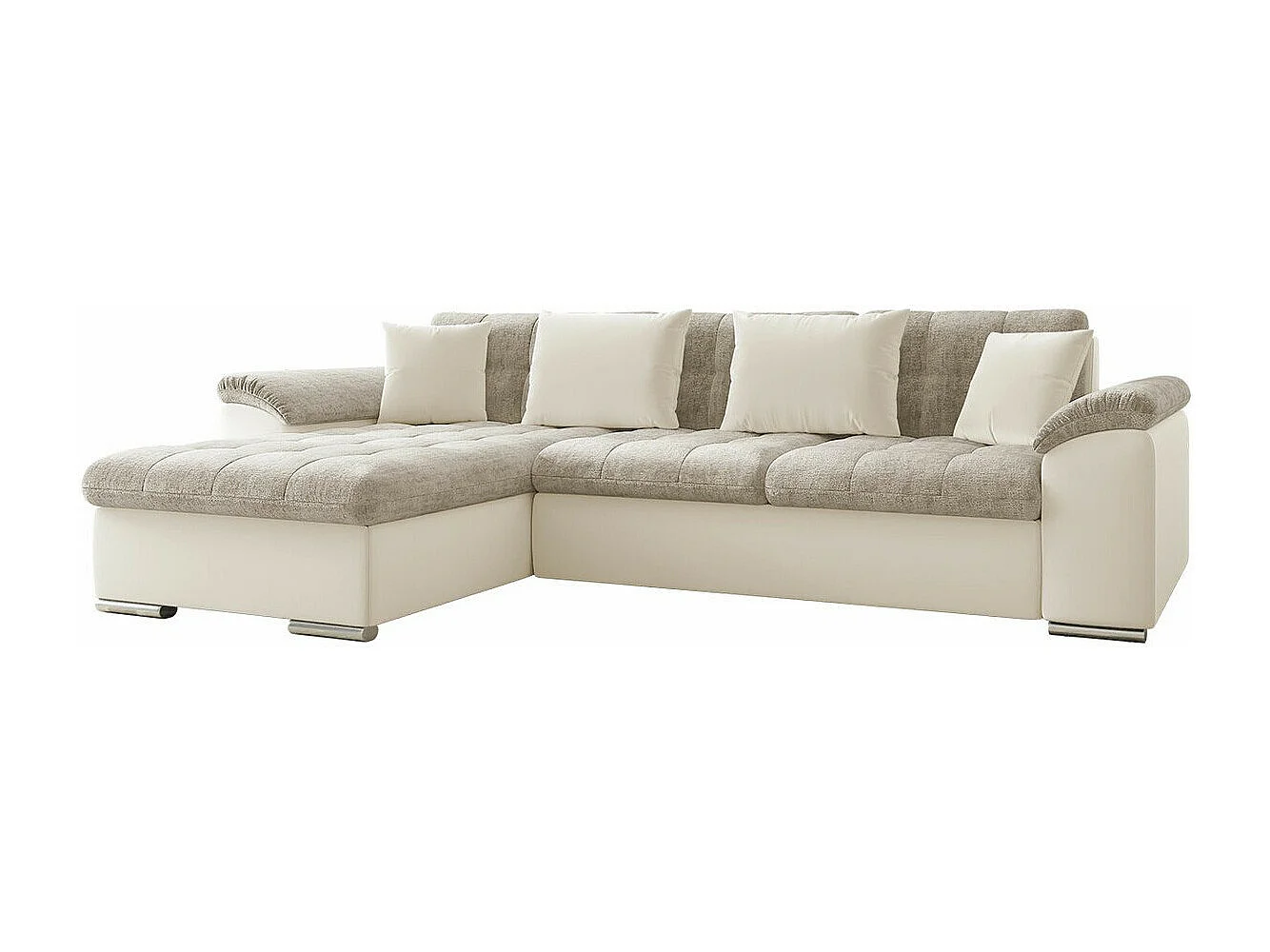 Sofá rinconero Comfivo 107, Gris, Función de descanso, Almacenaje, 280x160x76cm