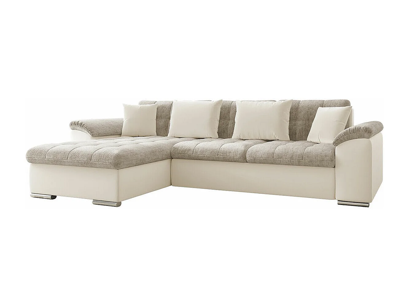 Sofá rinconero Comfivo Mica, De color marrón claro, Función de descanso, Almacenaje, 76cm