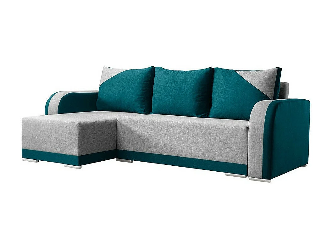 Sofá de canto Boulder 102, Turquesa, Funcionalidade de dormir