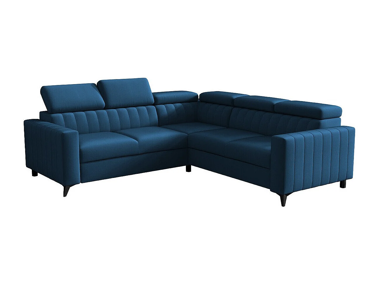 Sofá rinconero Columbus 201, Azul, Función de descanso, Almacenaje, 247x247x80cm