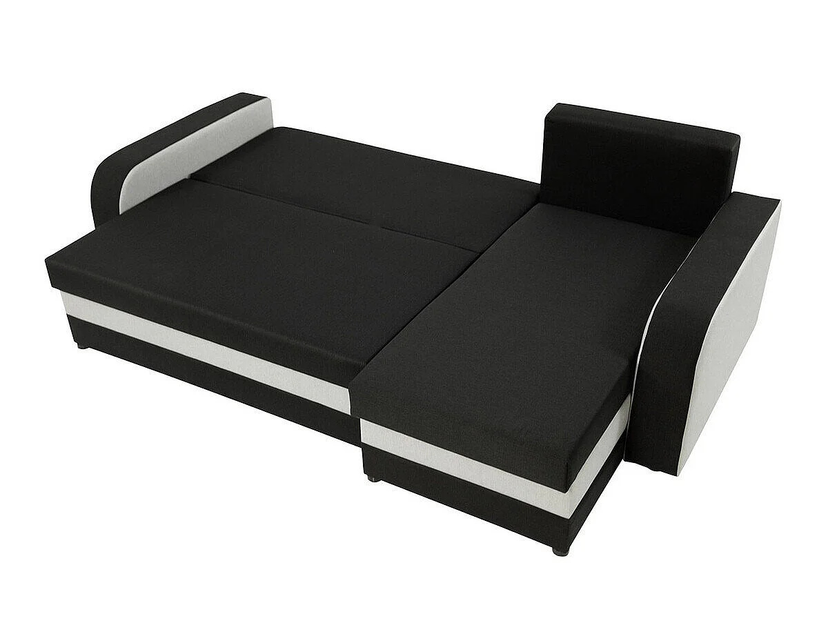 Canapé d'angle convertible 3 places en tissu rouge