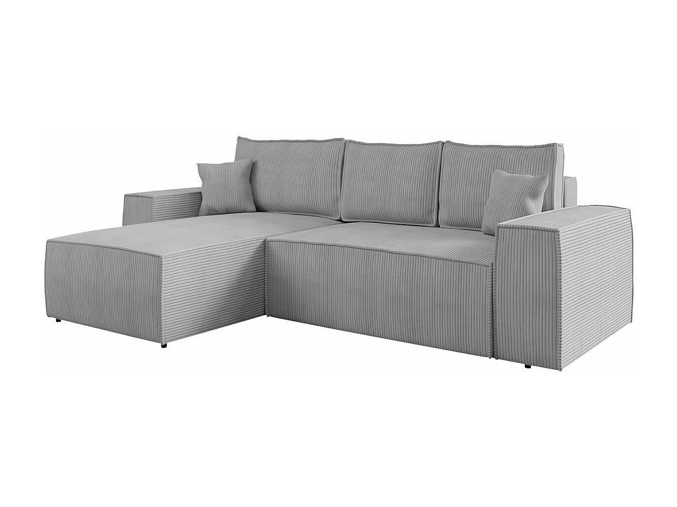 Sofá rinconero Clovis 108, Gris, Función de descanso, Almacenaje, 279x174x94cm