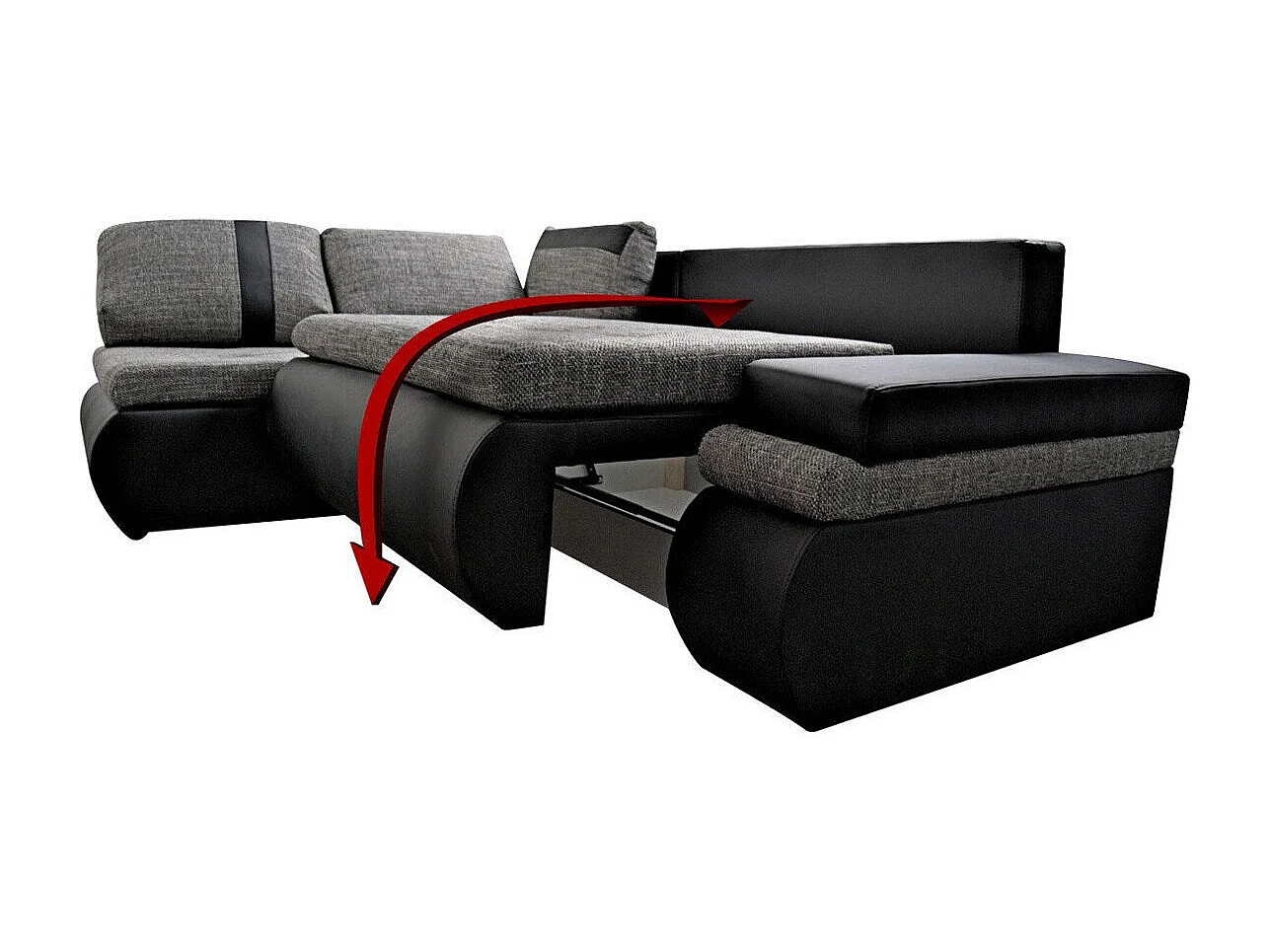 Sofá de canto Temple 101, Castanho, Funcionalidade de dormir