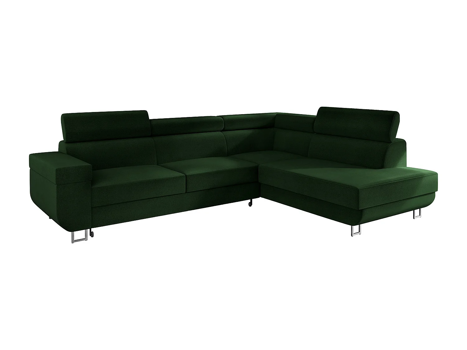 Sofá rinconero Comfivo Liberta, Verde, Función de descanso, Almacenaje, 253x188x71cm