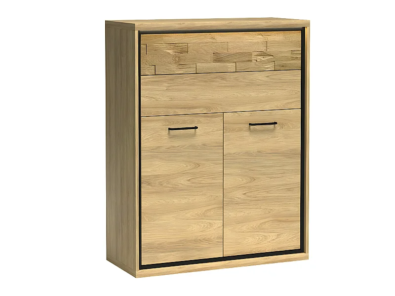 Commode Etrmoni 103, Clair bois|Chêne, Tiroirs et portes, Nombre de tiroirs: 2, 120x92cm