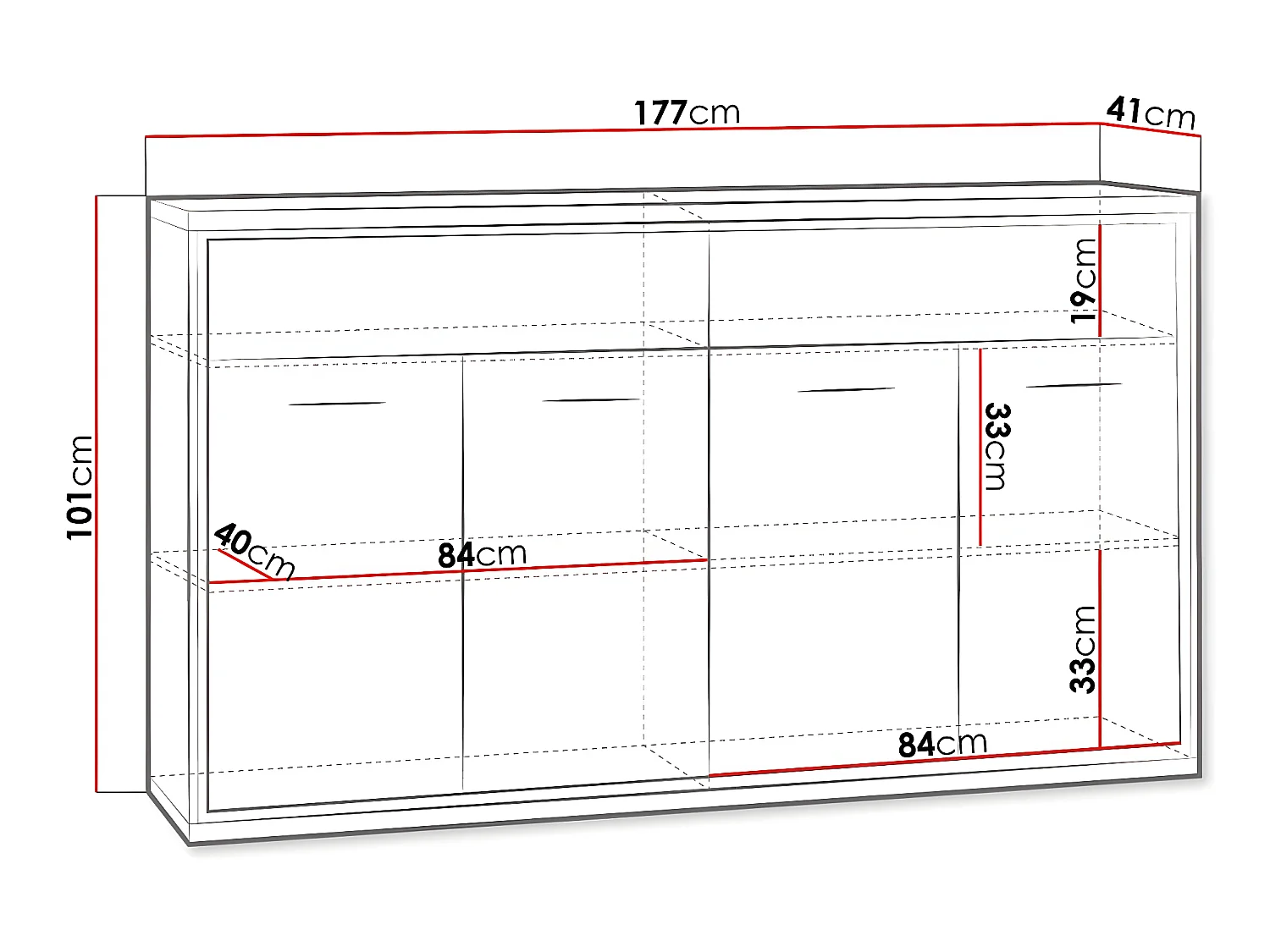 Cómoda Etrmoni 105, Luminoso madera|Roble, Con cajones y puertas, Número de cajones: 2,
