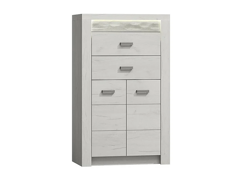 Cómoda Serfeno 103, Arte blanco, Con cajones y puertas, Número de cajones: 2, 127x76x42cm