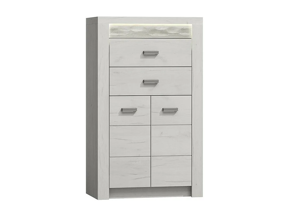 Cómoda Serfeno 103, Arte blanco, Con cajones y puertas, Número de cajones: 2, 127x76x42cm