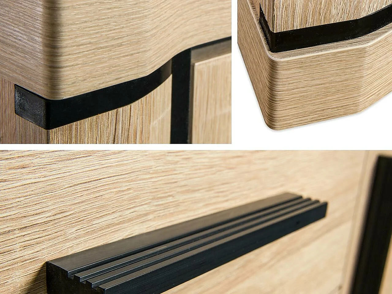 Commode Lorelie 100, Truffe chêne, Avec tiroirs et portes, Nombre de tiroirs: 4, 91x157cm