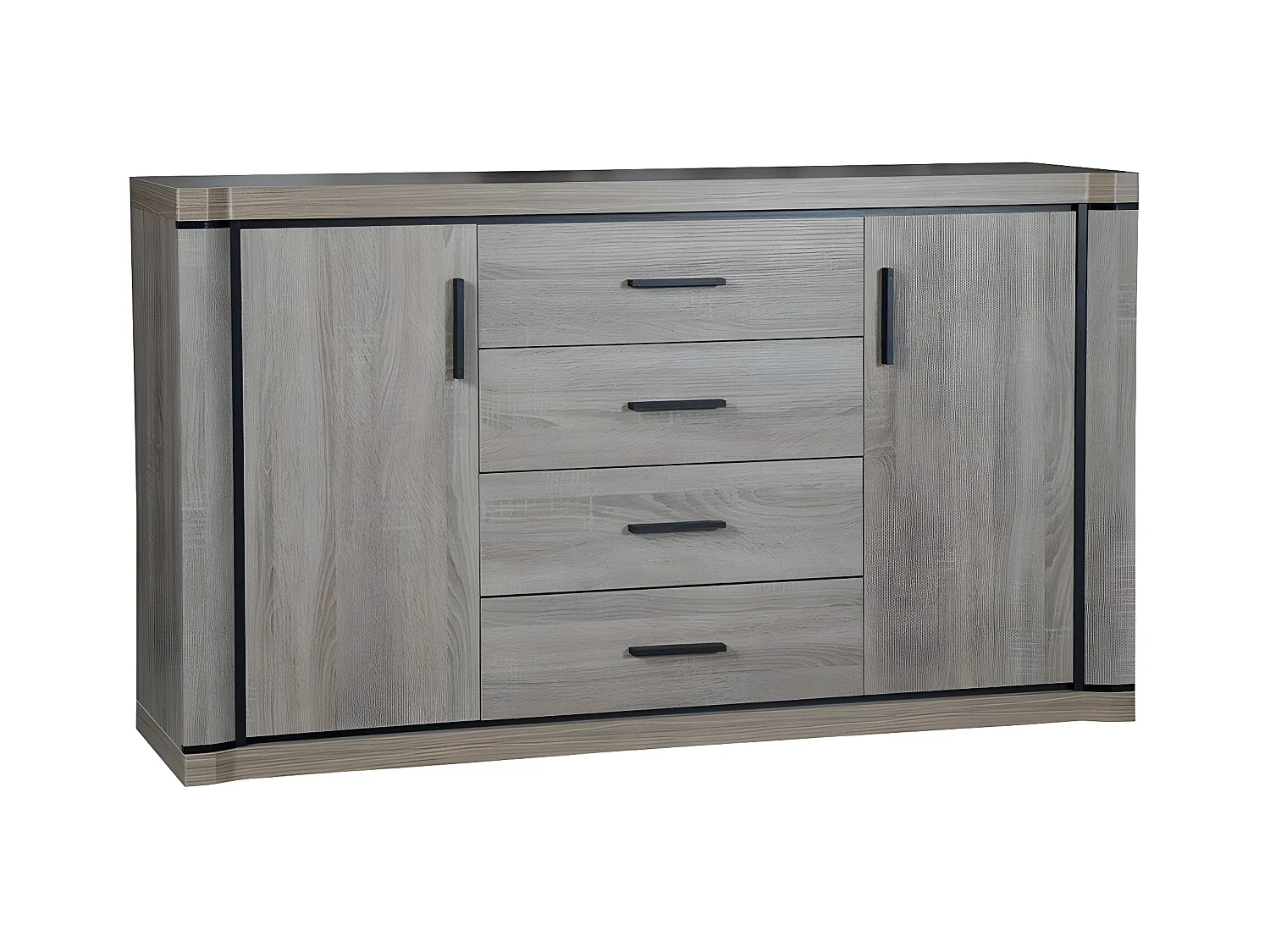 Commode Lorelie 100, Truffe chêne, Avec tiroirs et portes, Nombre de tiroirs: 4, 91x157cm