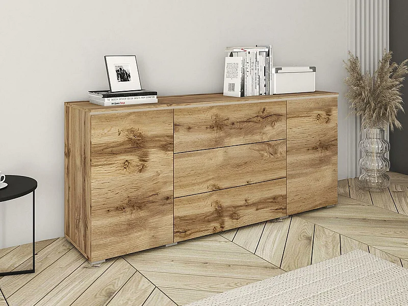 Cómoda Sarasota 142, Com gavetas e portas, Número de gavetas: 3