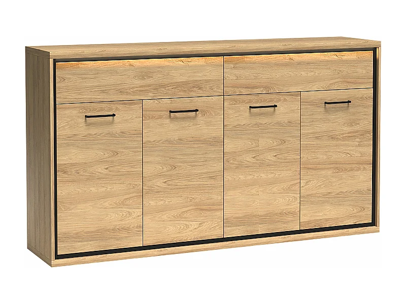 Commode Etrmoni 105, Clair bois, Tiroirs et portes, Nombre de tiroirs: 2, 101x177x41cm