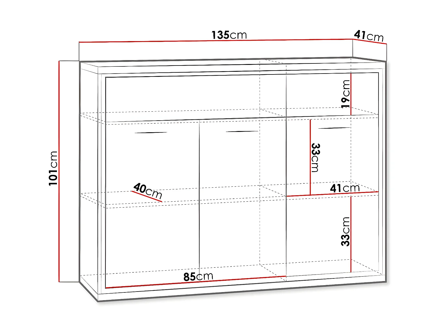 Cómoda Etrmoni 104, Com gavetas e portas, Número de gavetas: 2