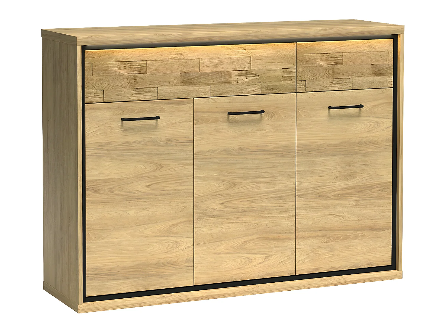 Commode Etrmoni 104, Clair bois|Chêne, Tiroirs et portes, Nombre de tiroirs: 2, 101x135cm