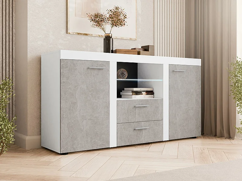 Cómoda Tucson 104, Com gavetas e portas, Número de gavetas: 2