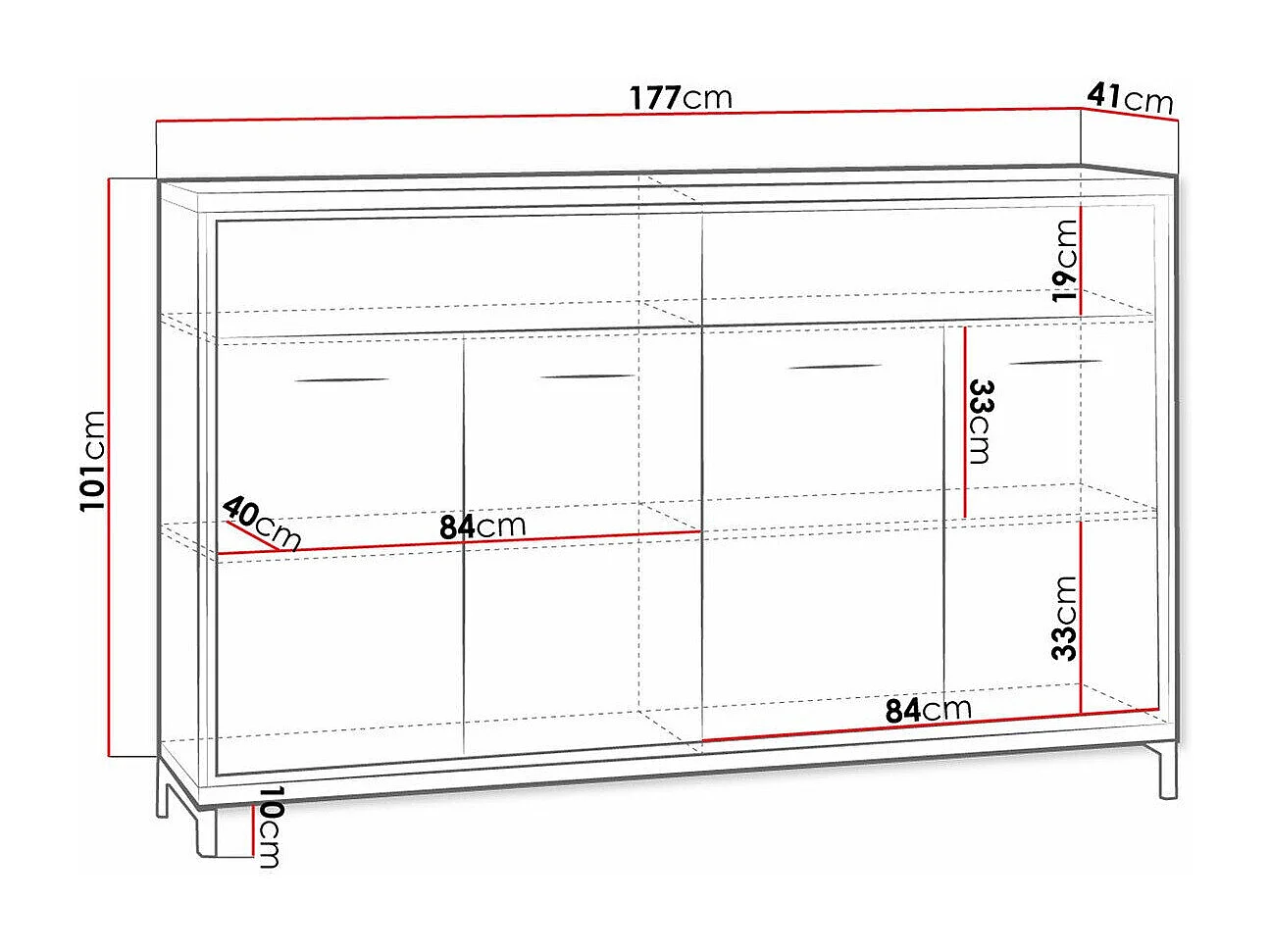 Commode Etrmoni 105, Clair bois, Tiroirs et portes, Nombre de tiroirs: 2, 101x177x41cm