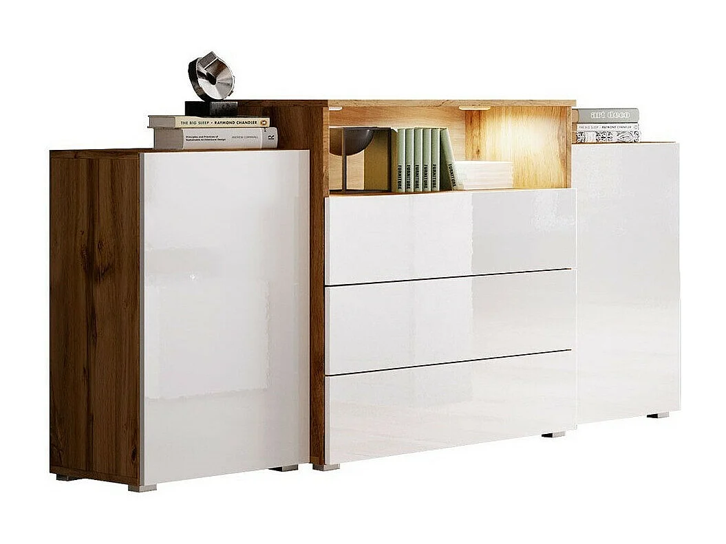 Cómoda Sarasota 127, Com gavetas e portas, Número de gavetas: 3