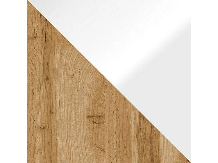 Cómoda Sarasota 127, Roble wotan|Blanco brillante, Con cajones y puertas, 81x150x39cm