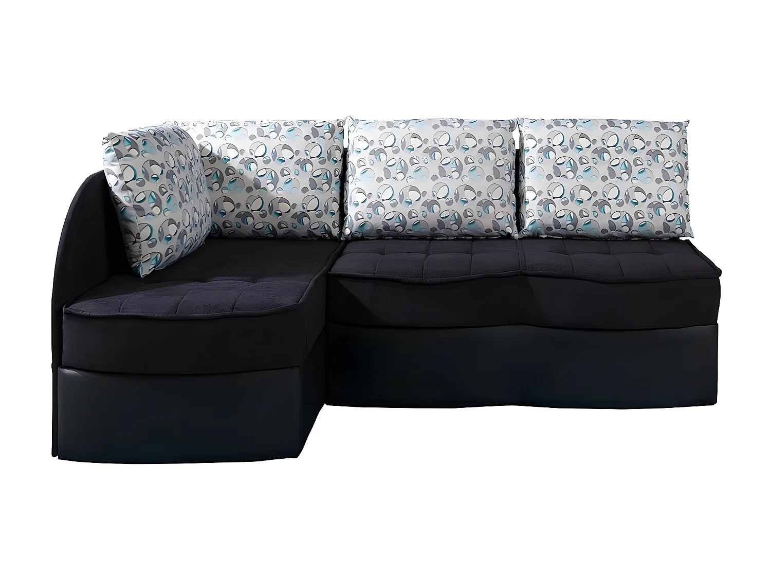 Sofá de canto Providence 119, Preto, Funcionalidade de dormir