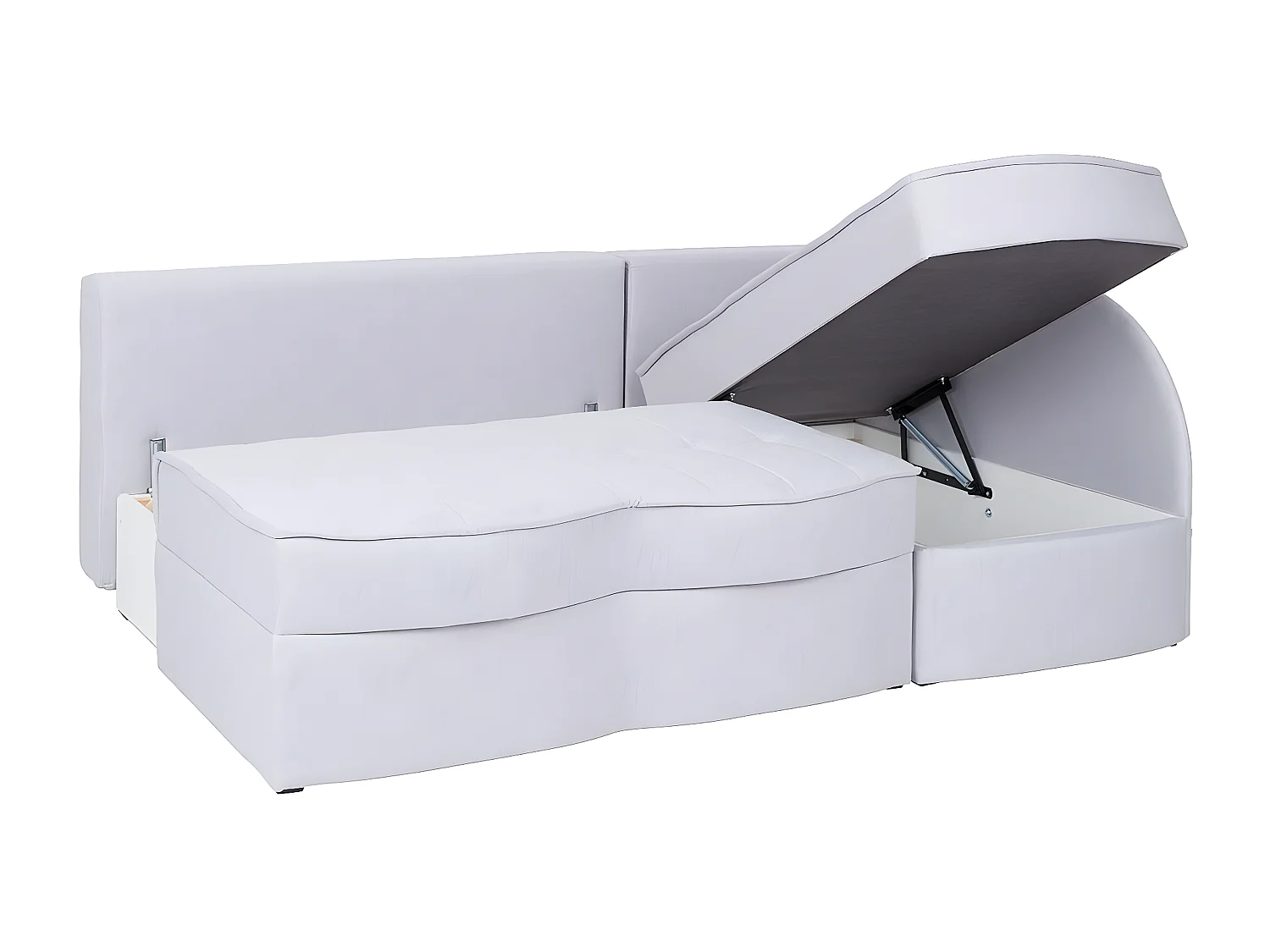 Sofá de canto Providence 119, Preto, Funcionalidade de dormir