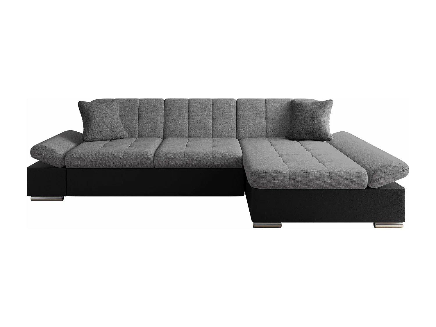 Sofá rinconero Comfivo Serenitas, Gris claro, 278x161x76cm