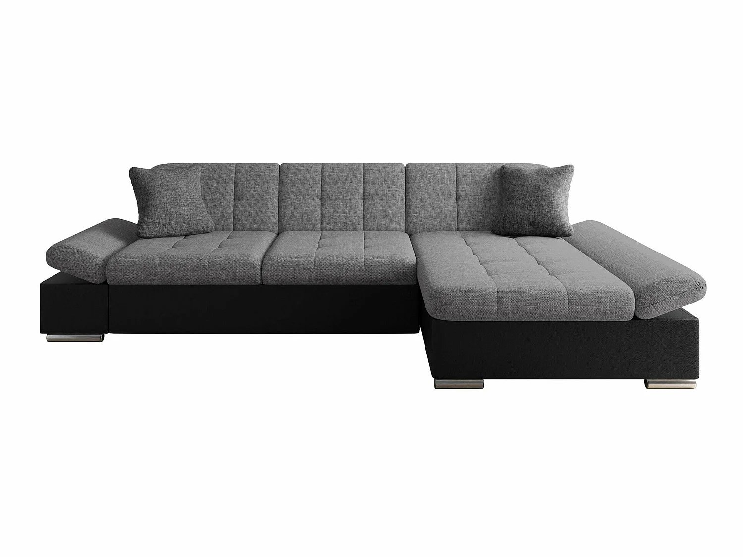 Sofá rinconero Comfivo Serenitas, Gris claro, Función de descanso