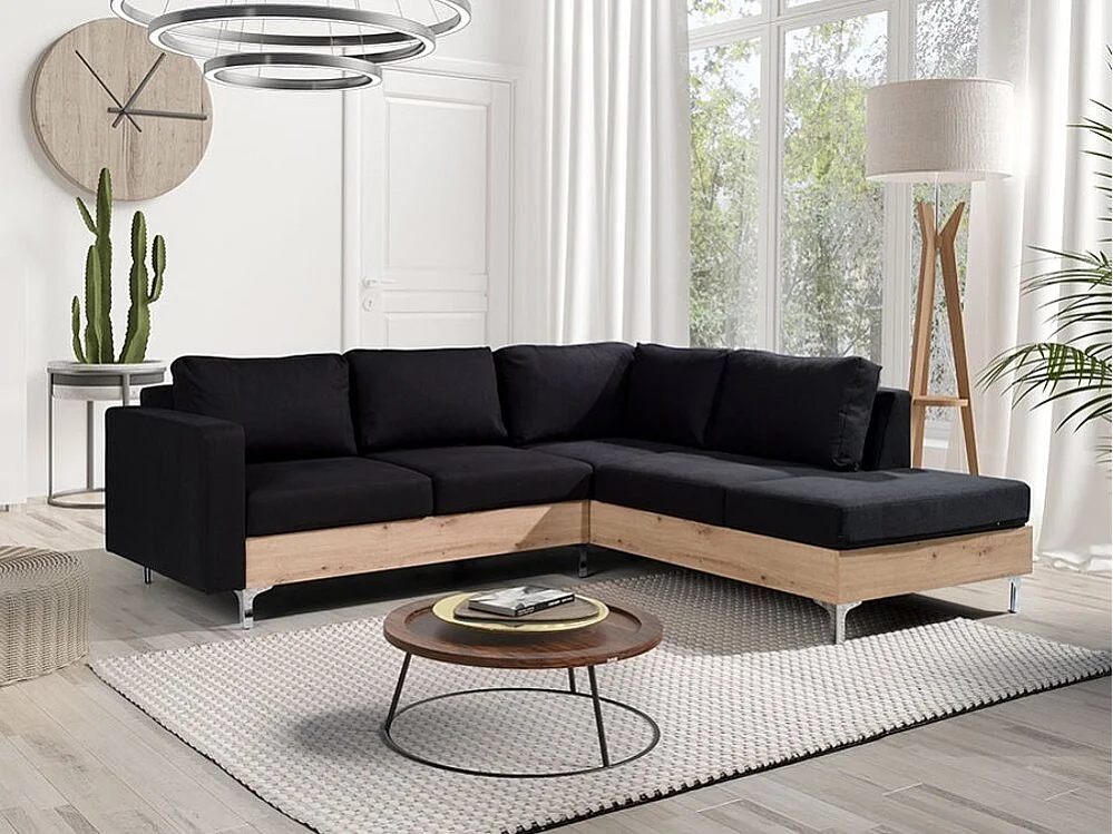 Canapé d'angle Providence 140, Gris, 236x212x81cm