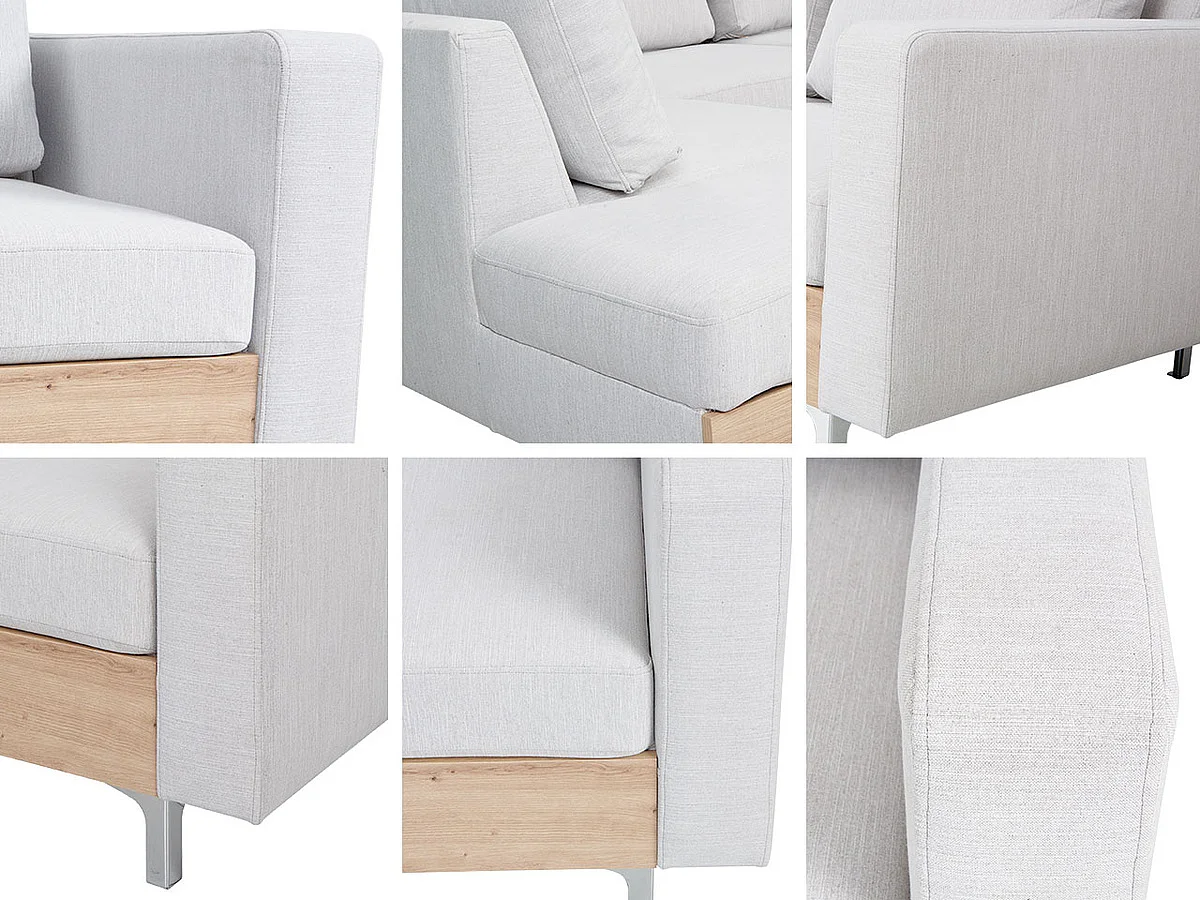 Canapé d'angle Providence 140, Gris, 236x212x81cm