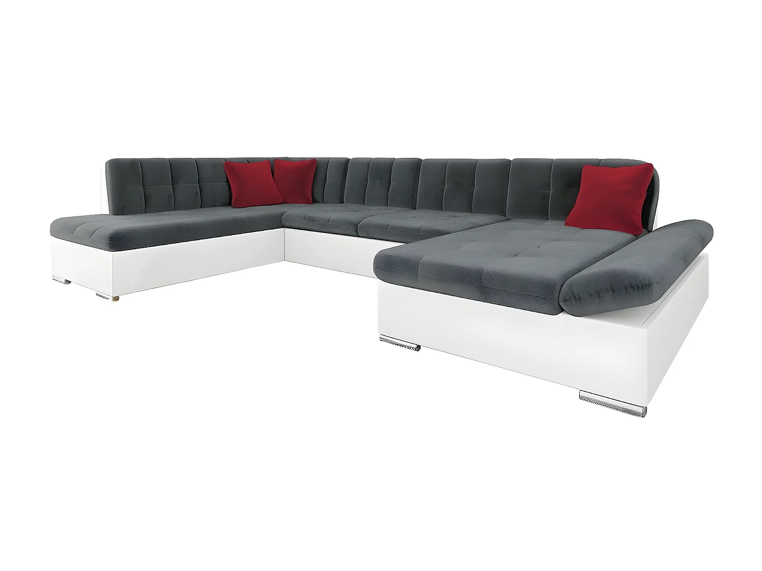 Sofá rinconero Comfivo 150, Gris, Función de descanso, Almacenaje, 345x205x76cm